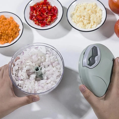 500/900ML Hand Chopper Manual Rope Food Processor Silcer Shredder Salad Maker Garlic Onion Cutter Kitchen Tool Accessories