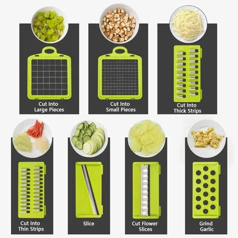 14/16 in 1 Multifunctional Vegetable Chopper Handle Food Grate Food Chopper Vegetable Slicer Dicer Cut Kitchen Items cocina