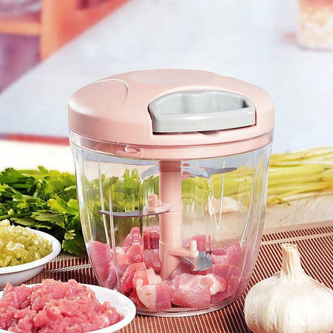 500/900ML Hand Chopper Manual Rope Food Processor Silcer Shredder Salad Maker Garlic Onion Cutter Kitchen Tool Accessories