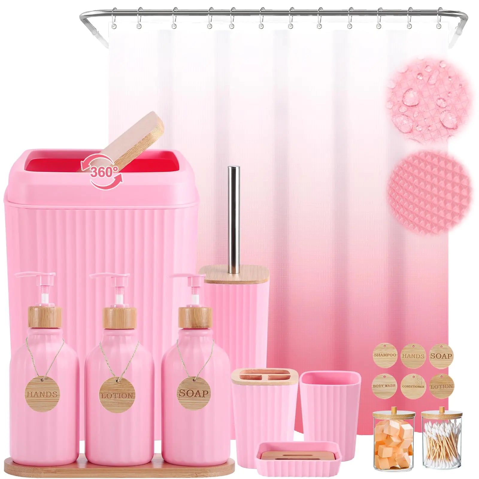 30PCS Pink Bathroom Accessories Set