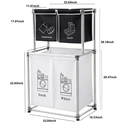 New Laundry Hamper 2 Tier Laundry Sorter
